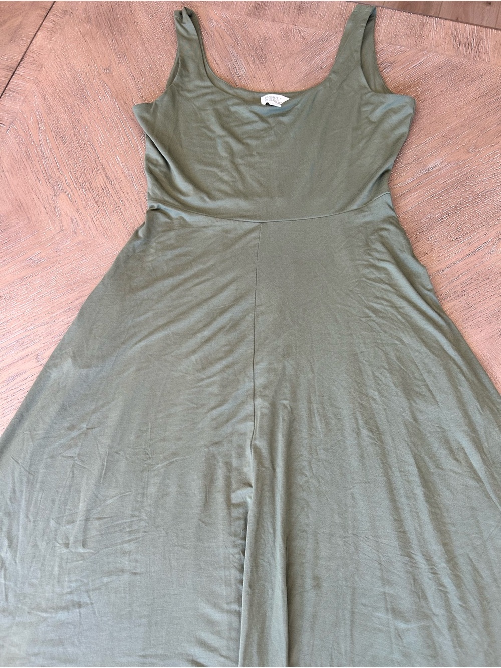 Market & Spruce Olive Green Maxi Dress with Scoop Neck